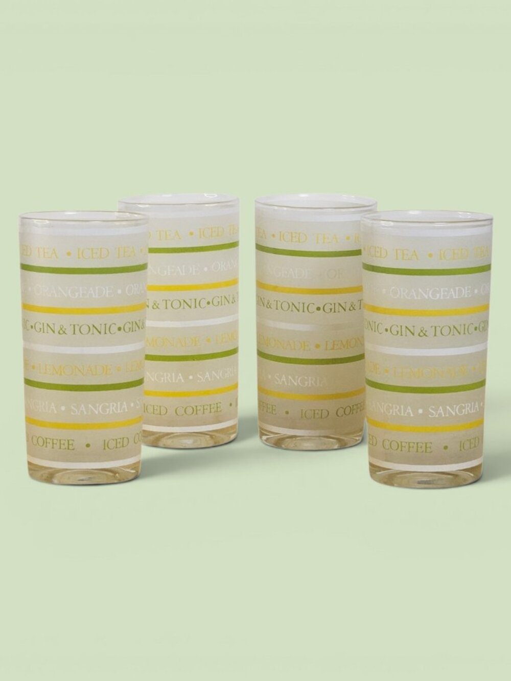 Vintage MCM Frosted Highball Glasses - Set of 4